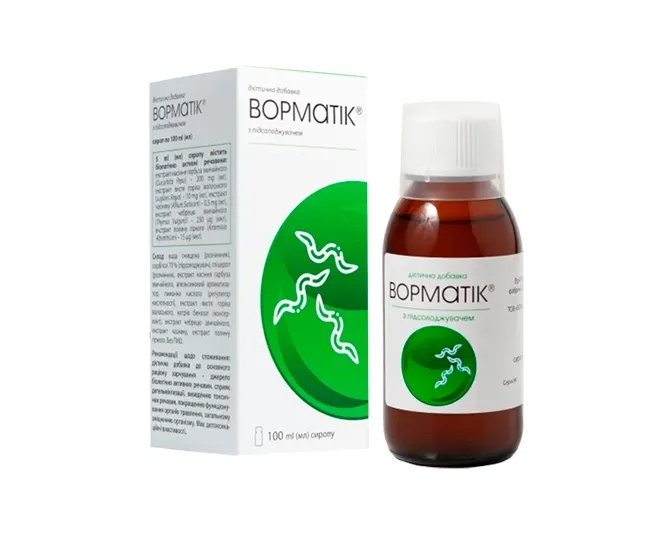 Ворматік сироп з підсолоджувачем, 100 мл